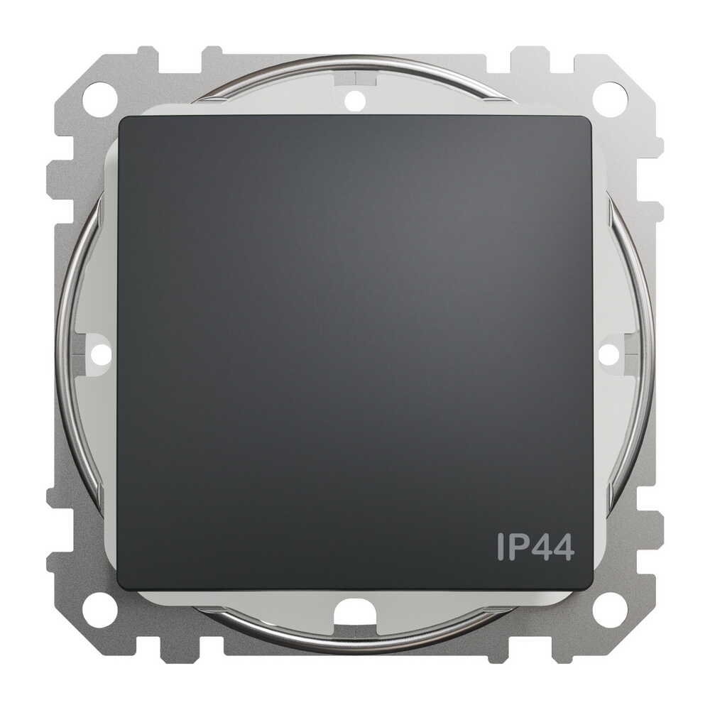 Вимикач Schneider Sedna Design чорний 1кл прохідний IP44 ( SDD214106 )